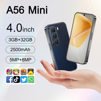 2026 Android A56 Mini Smartphone Entsperrte Dual SIM Ohne Vertrag Handy 4,0 Zoll