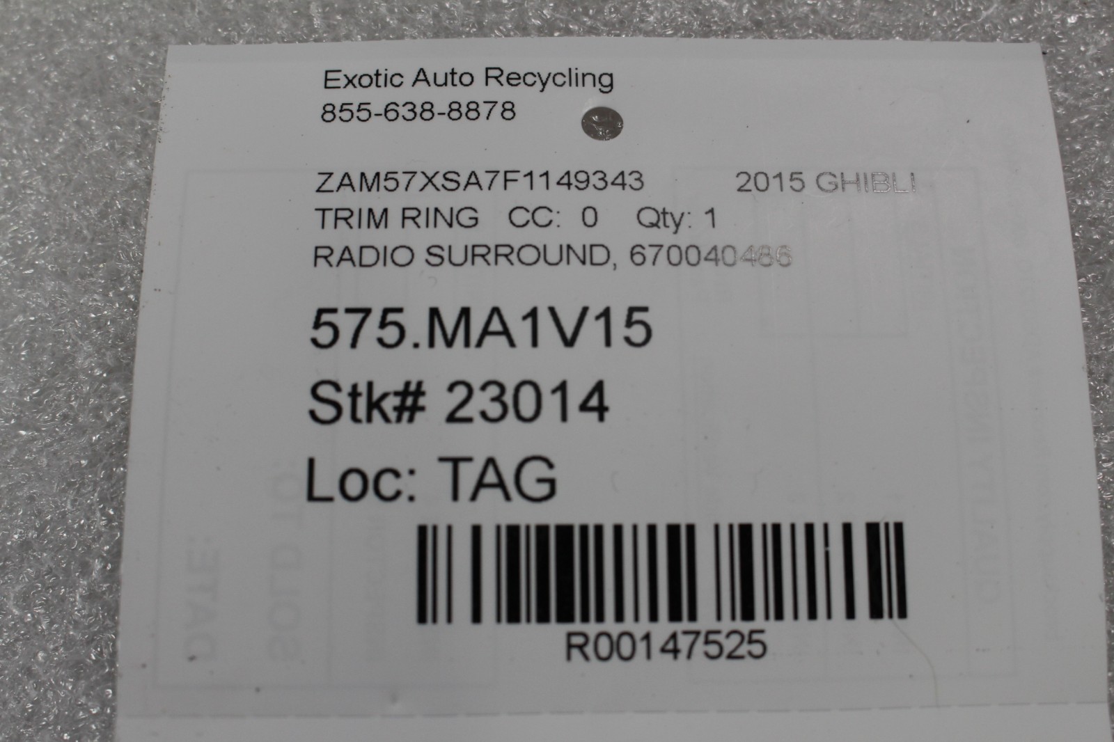 Maserati Ghibli, Radio Surround, Used, P/N 670040486