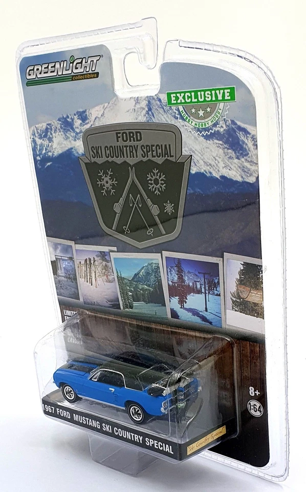 Greenlight escala 1/64 30171 - Ford Mustang 1967 Ski Country Special - azul Foto 3 de 4