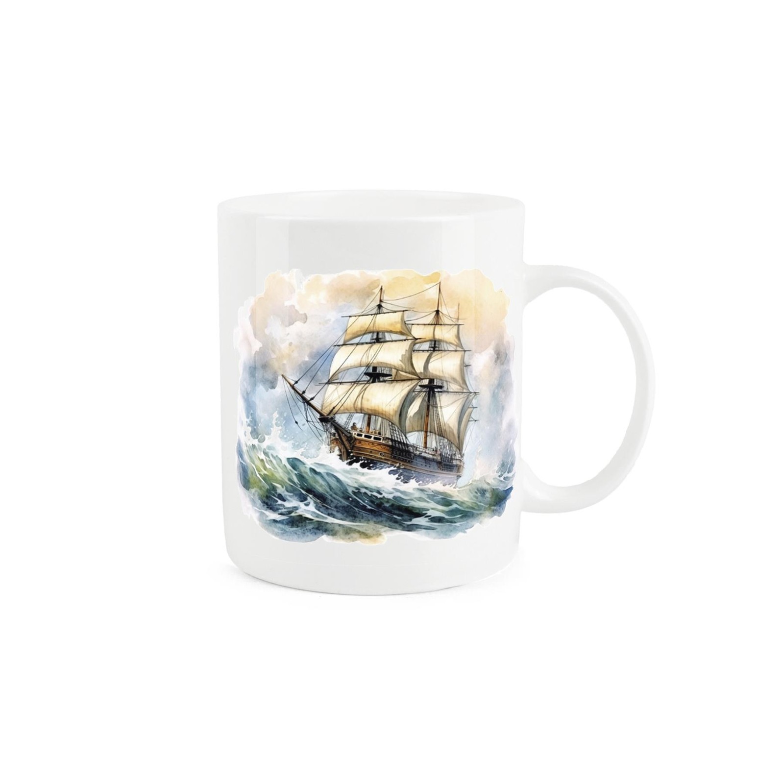 Sailing Ship Mug - Bone China Nautical Sunset Tea/Coffee Gift Mug