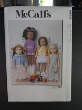 M8523OS 18" Doll Clothes Sewing Pattern Packet Design Code M8523 Sizes One Size