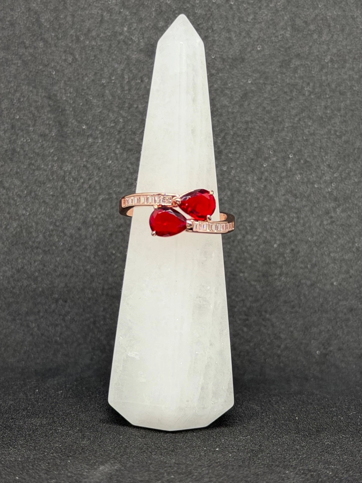 Bomb Party Ring Sz 10 "The Jackie Ring" Garnet on Rose Gold image 4