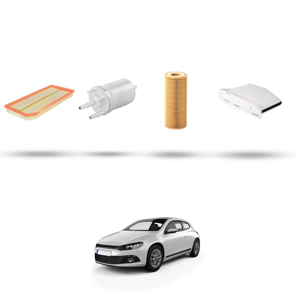 Hoffcar Wartungskit - 4 Filter FüR VW Scirocco III (1K8) 2.0 TSI R 206KW Ab 2-image