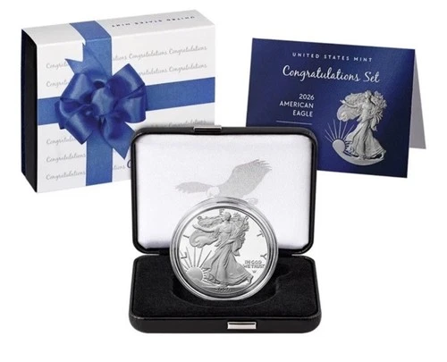 2026 P Congratulations Set American Eagle Silver Proof Coin NEW Ships Asap