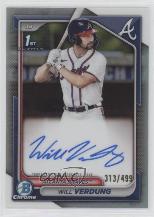 2024 Bowman Chrome Prospect Refractor 313/499 Will Verdung #CPA-WV Auto 15wb