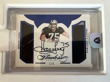 2016 FLAWLESS GREATS DUAL PATCH SAPPHIRE HOWIE LONG HOF #1/5 Auto RAIDERS GU