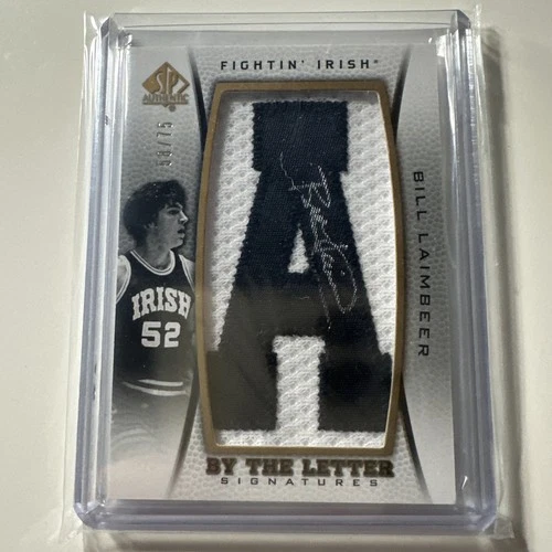 2012-13 SP Authentic Bill Laimbeer by the letter Auto Patch A  /75 Pistons HOF