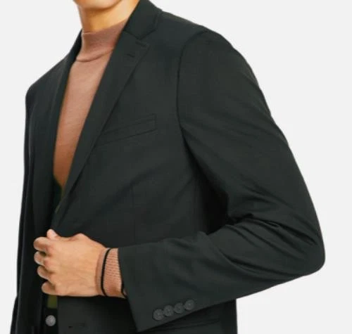 Chaqueta Traje Calvin Klein Modesto Tejida Ajustada Oliva Elastizada 44 L $360 MODE17RY0015 Foto 3 de 4