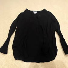 Old Navy Women s L Black Solid V-Neck Long Sl...