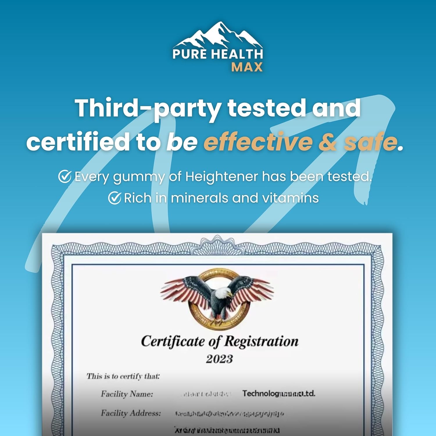 Heightener Gummies 60 Count | Height Growth Support for Kids, Teens & Adults