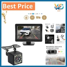 Plug & Play 12V Car Reverse Camera with Monitor and Night Vision Capabilities