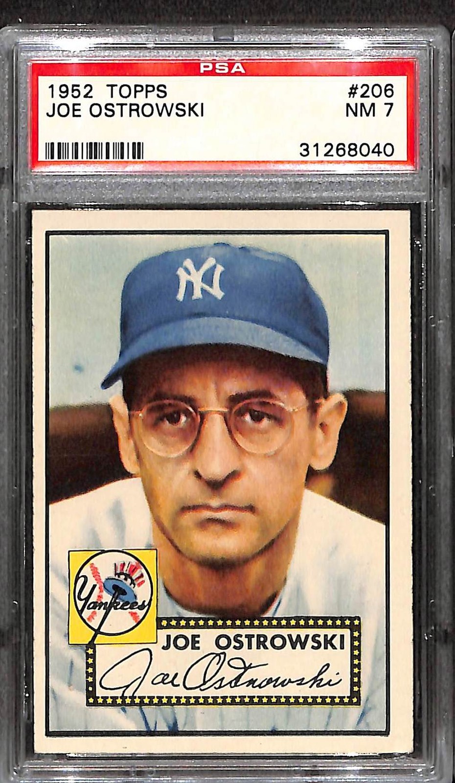 1952 TOPPS #206 JOE OSTROWSKI PSA 7 NM 31268040