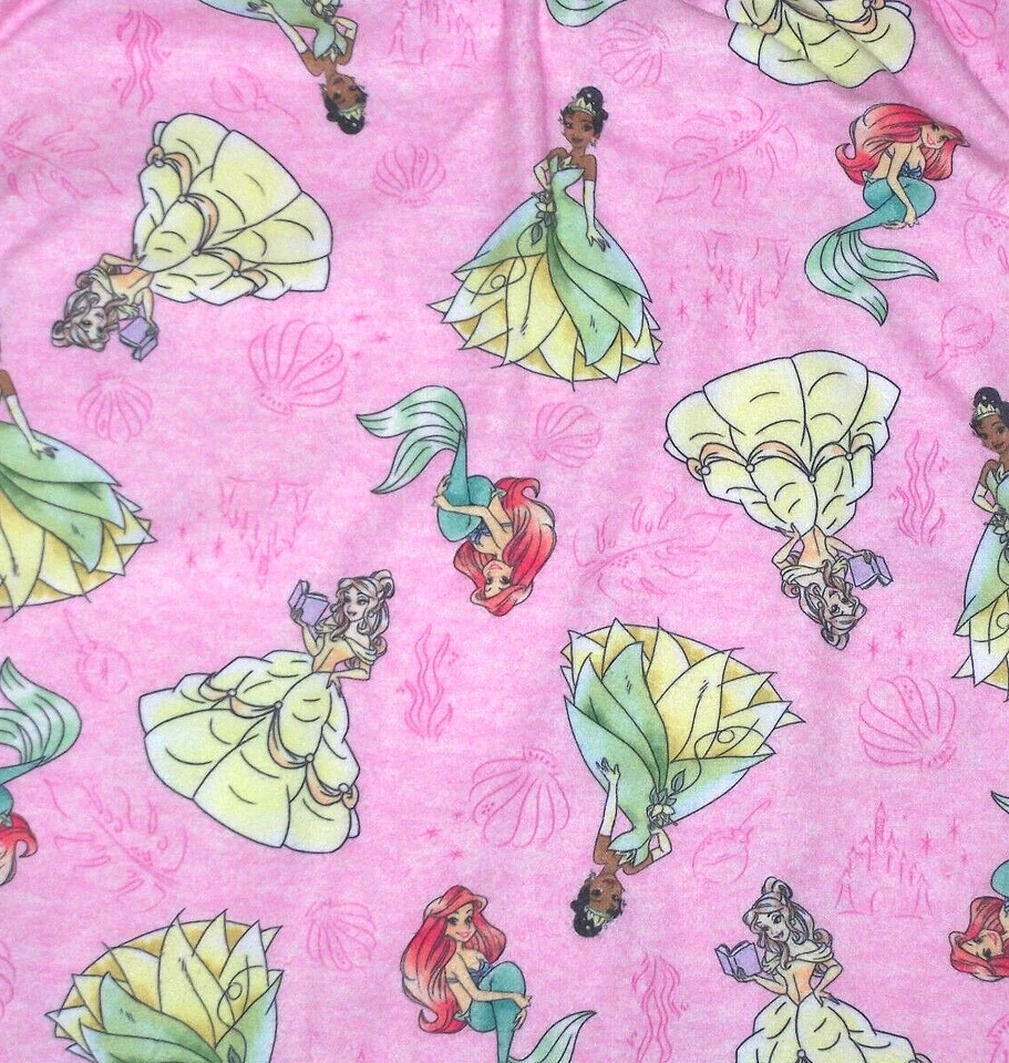Disney Princess Flannel Granny Nightgown Pajamas Ariel Belle Tiana Pink New Girl - Image 4 of 4