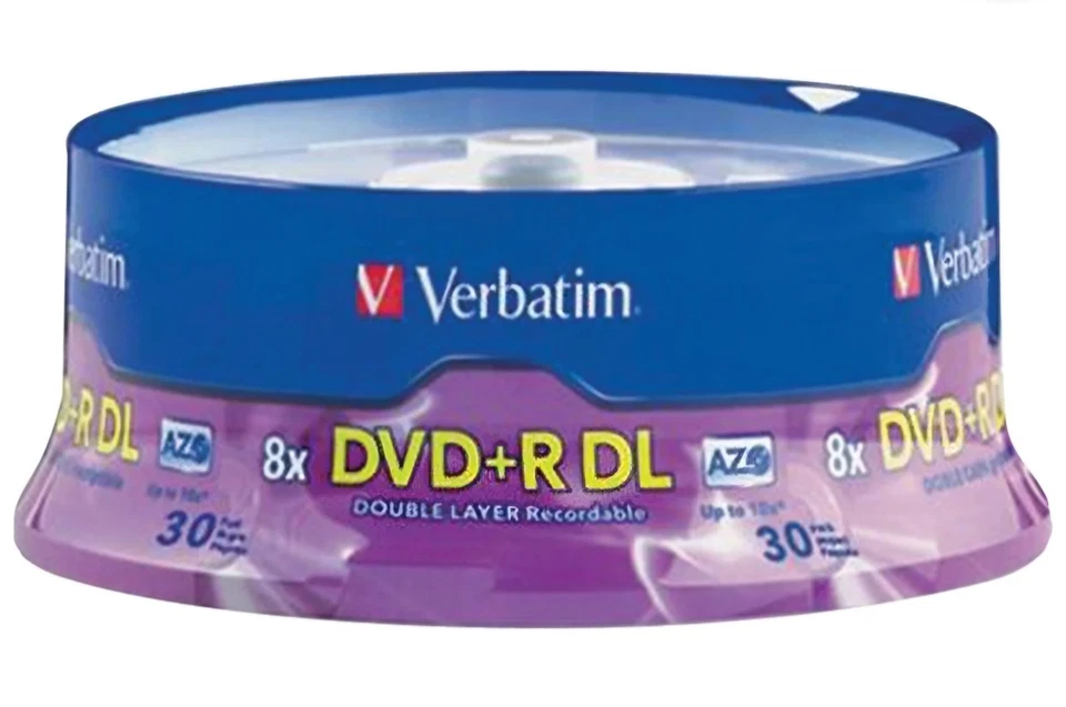 Verbatim AZO Archival DVD-R DL 8.5GB Double Layer 30-Pack 8X New Sealed