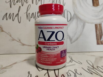 AZO Cranberry Urinary Tract Health Softgels - 100 Count EXP 01/2025.