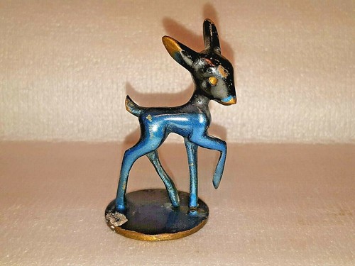 RARE VTG !!! HAKULI ISRAEL BRONZE BAMBI FIGURA SIGNED & PURCHASE TAX 50'S - Picture 2 of 7
