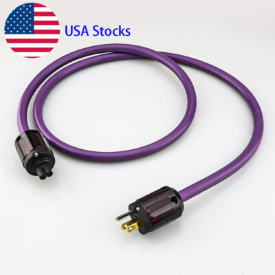 1.5M Audiophile 12AWG Pure Copper US Figure 8 Mains HiFi Audio Power Cable Cord