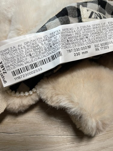 Zara Bunny Rabbit Beige Plush Lined Crossbody Bag Purse Easter Buffalo Plaid - Picture 3 of 8