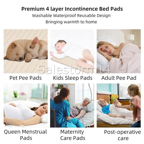 120X70cm Washable Absorbent Incontinence Bed Pad Sheet Mattress Protector AU - Picture 6 of 7