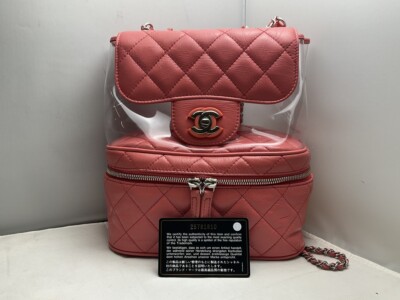 CHANEL Pink Quilted Calfskin Leather with Transparent PVC AQUARIUM  BACKPACK