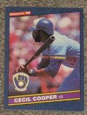 1986 Donruss - MILWAUKEE BREWERS CECIL COOPER - NEAR-MINT - FREE SHIPPING