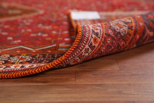 Red/ Ivory Traditional Vintage Handmade Wool Area Rug 5x8 Tribal Carpet - Picture 19 of 21