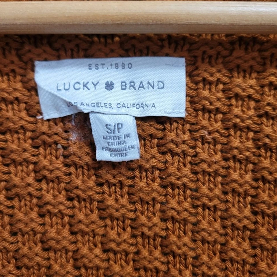 Suéter Cárdigan Largo a Rayas Azteca Grueso Marca Lucky Talla Pequeña Boho Hippie Foto 3 de 4