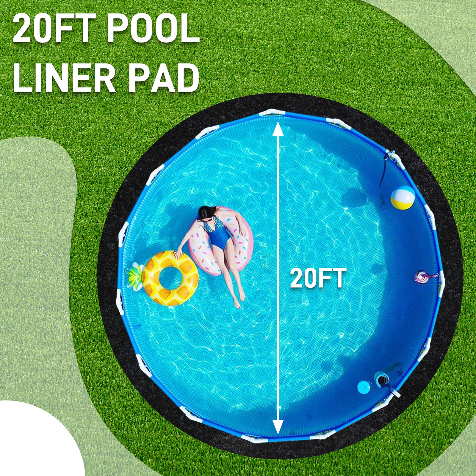 20ft Round Above Ground Pool Liner Pad - Heavy Duty Ground Cloth