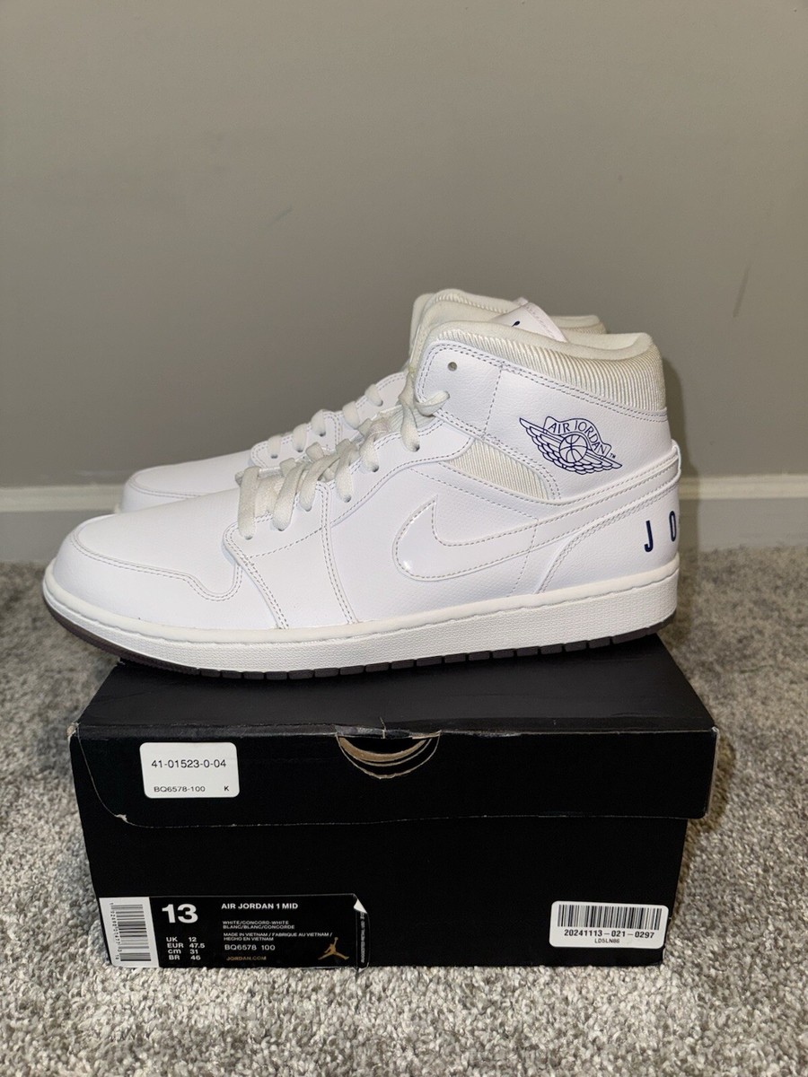 国内配送 NIKE AIR JORDAN 1 MID WHITE /BLACK-B.CONCORD Nike Air Jordan 1 Mid Bright Concord Black DQ8426-154 Men's