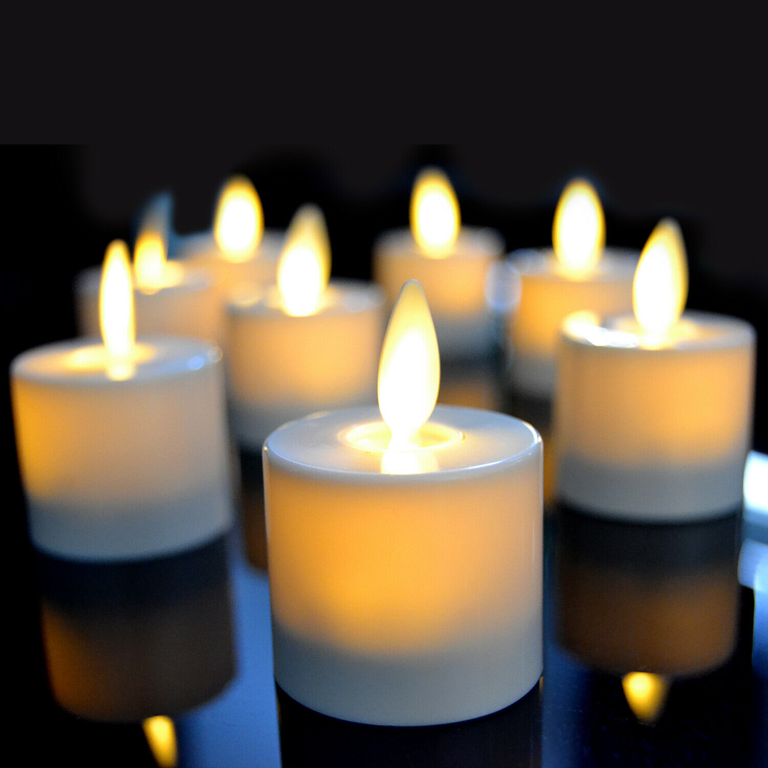 8PCS Luminara Moving Flicker Led Tea Lights with Timer for Wedding