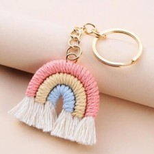 Rainbow Shape Keychain Bag Accessories Bag Car Pendant Knitting Keychain New