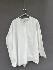 🎈 M. A. DAINTY white Cotton shirt Tee Top Blouse 14 L