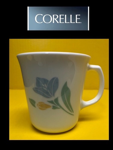 CORELLE CORNING WARE Vintage FRIENDSHIP BLUE TULIP 9 OZ COFFEE CUP MUG USA 3824 - Picture 5 of 6