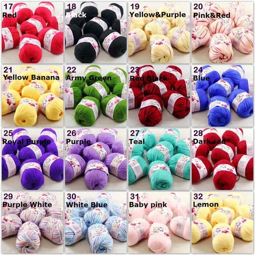 Sale 6 ballsx 50gr DK Baby Soft Cashmere Silk Wool hand knitting Crochet Yarn 29 - Picture 8 of 11