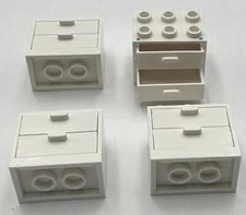 Lego New White Container Cupboard 2 x 3 x 2 Hollow Studs Parts