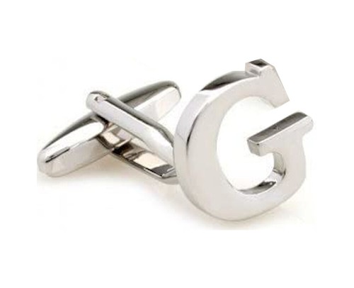 Mens initial letter silver alphabet cufflink cuff link wedding formal business - Picture 8 of 27