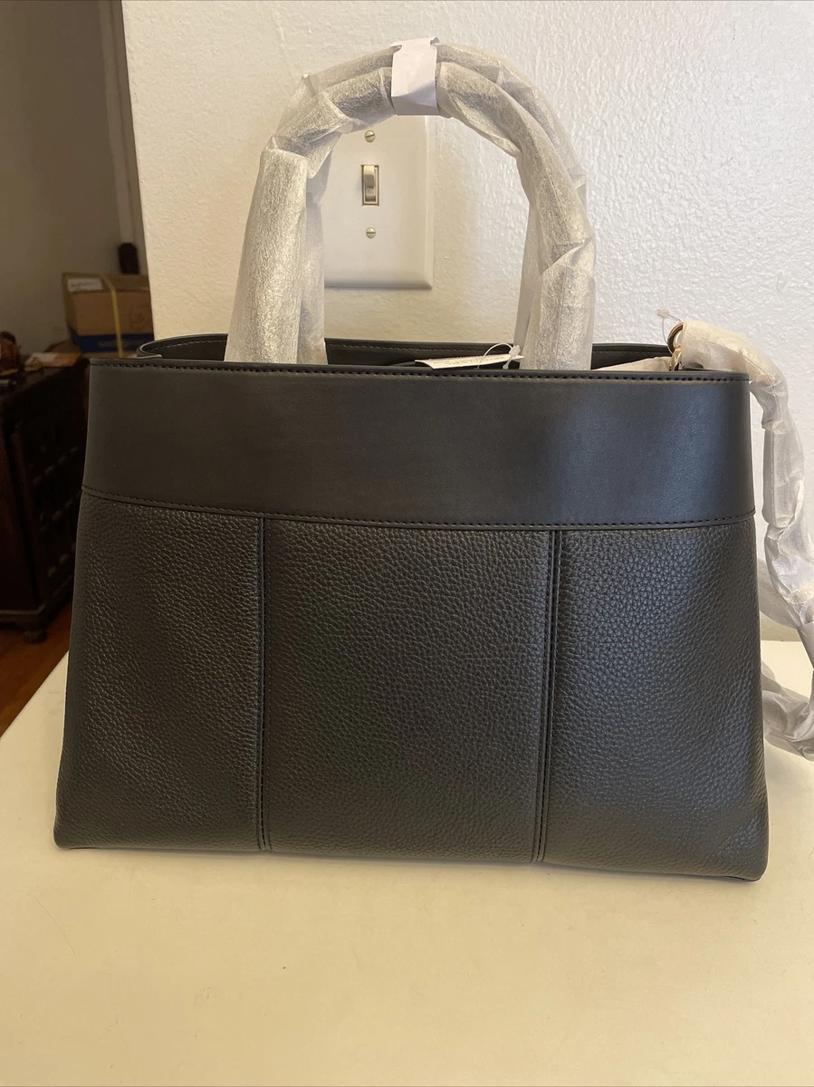Michael Kors Gramercy Large EW Satchel Black Pebbled Leather Crossbody
