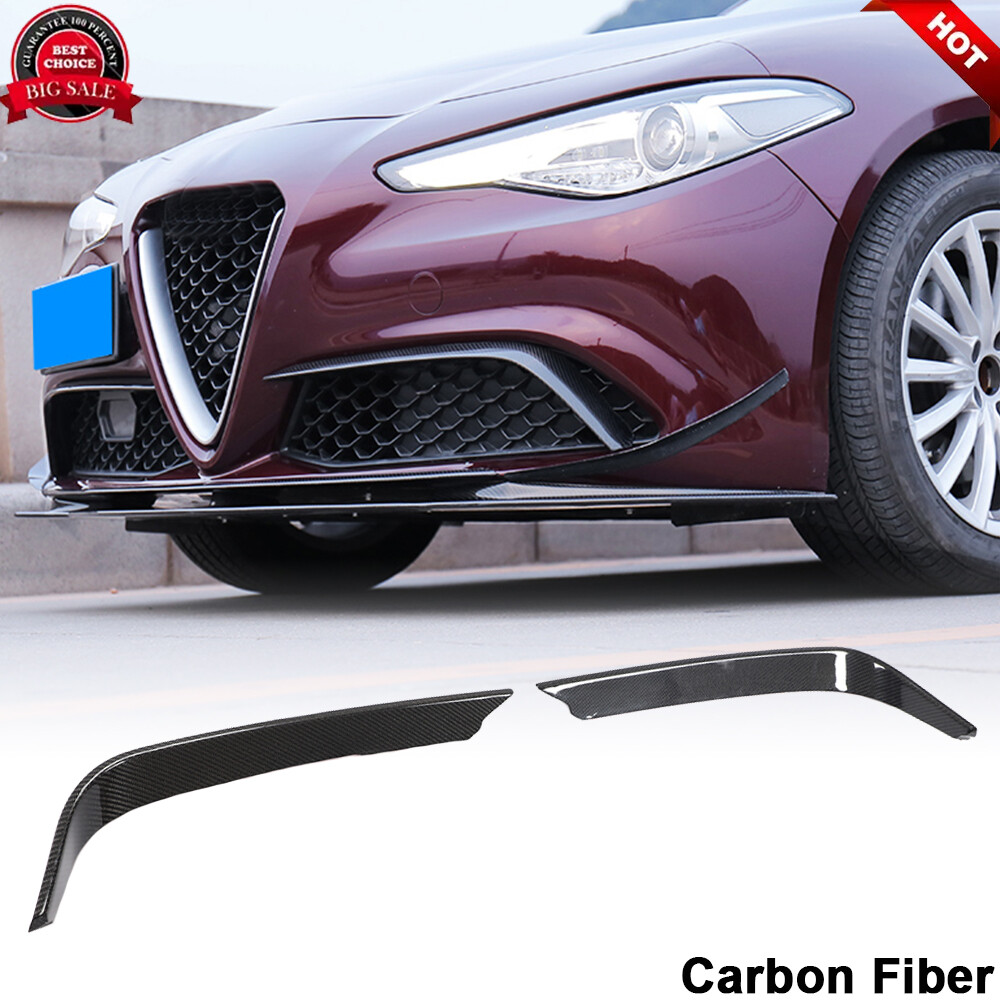 For Alfa Romeo Giulia Base 15+ Carbon Fiber Fog Light Splitter Canard Cover Fins