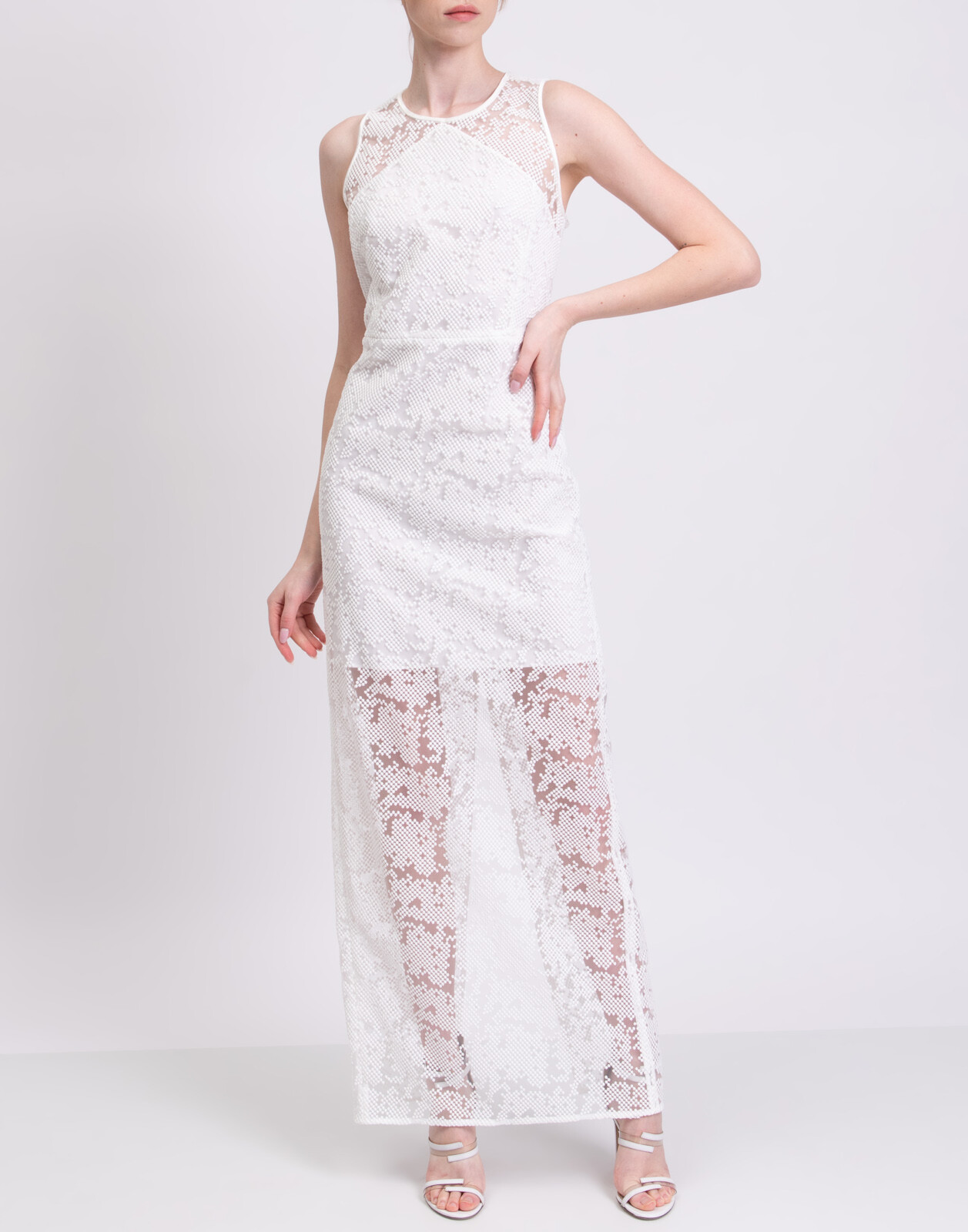 RRP €650 DIANE VON FURSTENBERG Tulle Overlay Wedding Gown Size US14 L Sleeveless