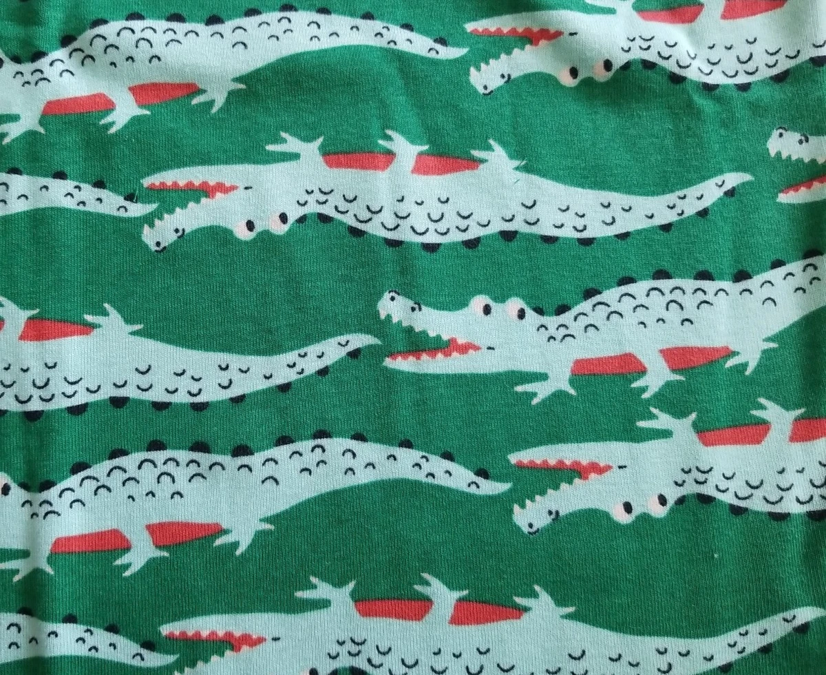 NWT HANNA ANDERSSON CROCODILE SMILE GREEN LONG JOHN PAJAMAS 140 10