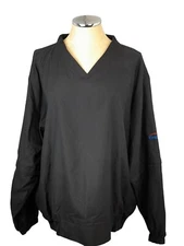 Devon & Jones Golf Windbreaker Mens XL Black Pullover Zip Off Sleeves Pockets