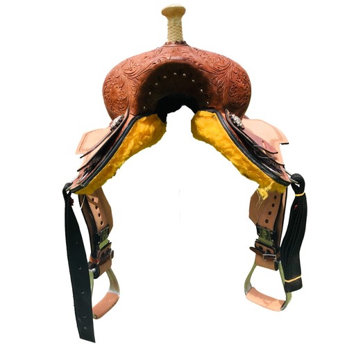 Silla de montar de cañón de caballo occidental Floral Tooled Kids con juego gratuito y envío gratuito - Imagen 7 de 13