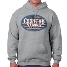 Sudadera con Capucha Country Strong USA Patriotic America Western Adulto Manga Larga