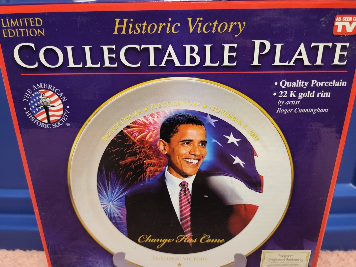 記念グッズ Historic Victory Collectable Plate obama President Barack Obama Historic Victory Collectible Plate