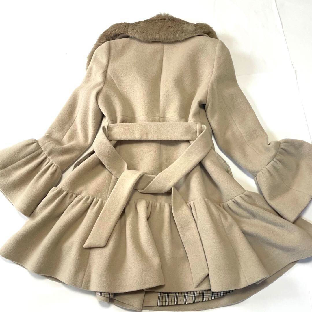 Burberry Blue Label Wool Angora Blend Coat Nova Check Belt Burberry Blue Label Wool Angora Blend Coat Nova Check Belt