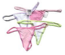A261 NEW Women's Thin Waistband Triangle Cut Stretch Pure Cotton G-String Thongs