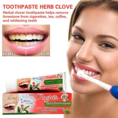 MARKENLOS ISME Rasyan Herbal Clove Toothpaste - Antibacterial, B1X0 n 6O Whitening X WCK