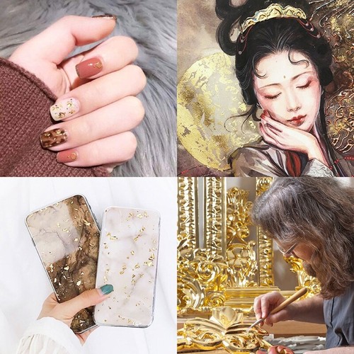 25 Sheets Shiny Gold Leaf Set Jewelry Making Decoration Supplies 14x14 for - Picture 6 of 11