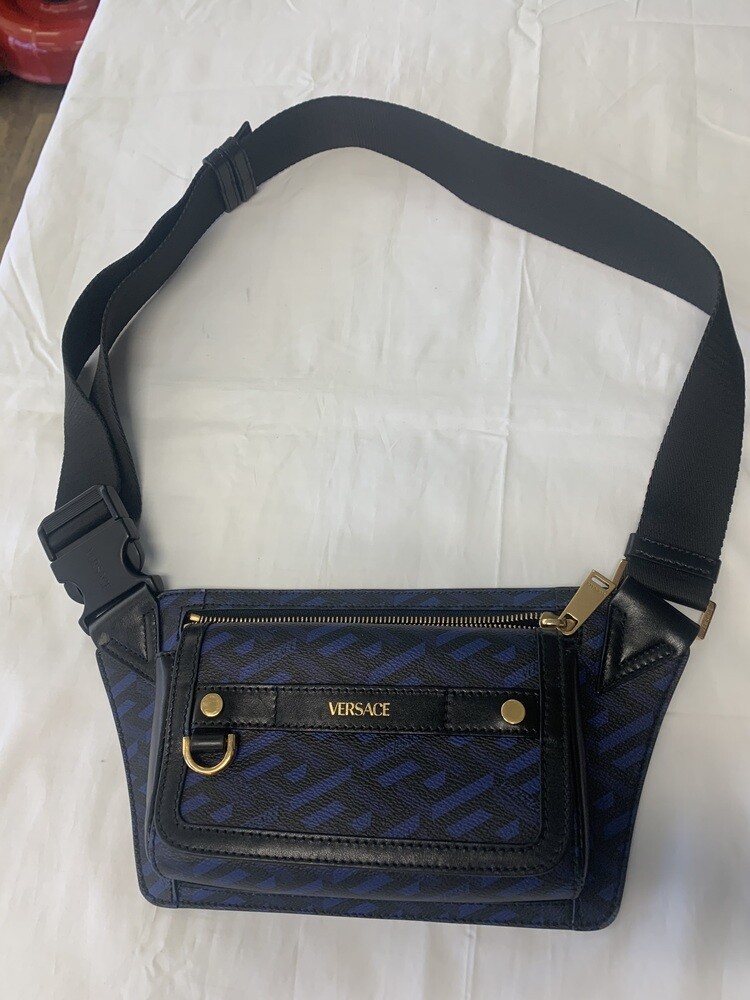 Versace La Greca Signature - Bum Bag Black Blue - PPSKN