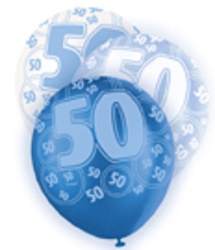 50/50 Cumpleaños Azul Brillo Gama de Fiesta - Platos/Serpientes/Banderas/Tazas - Imagen 15 de 26